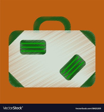 Flat icon in shading style suitcase vector image