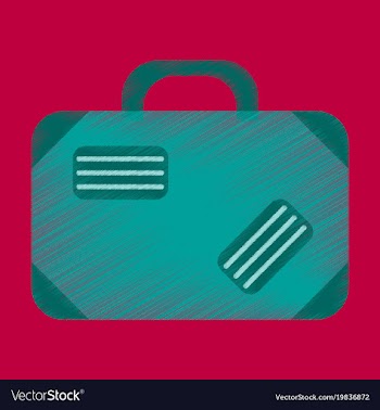 Flat icon in shading style suitcase vector image