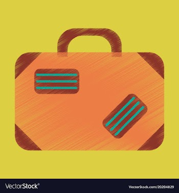 Flat icon in shading style suitcase vector image