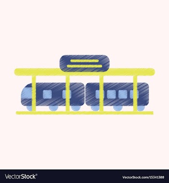 Flat icon in shading style train station vector image