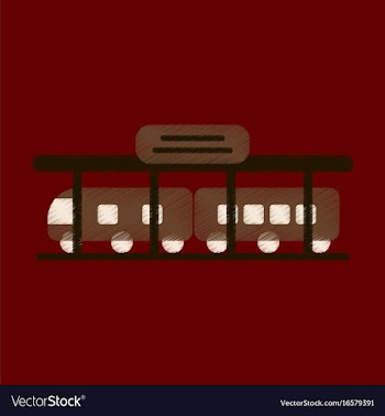 Flat icon in shading style train station vector image