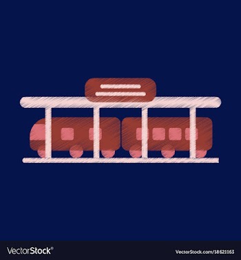 Flat icon in shading style train station vector image