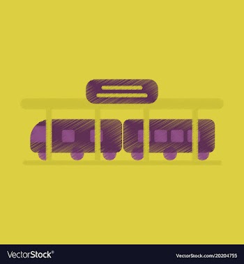 Flat icon in shading style train station vector image