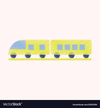 Flat icon in shading style train vector image