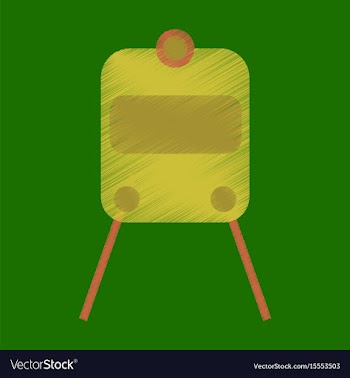 Flat icon in shading style train vector image