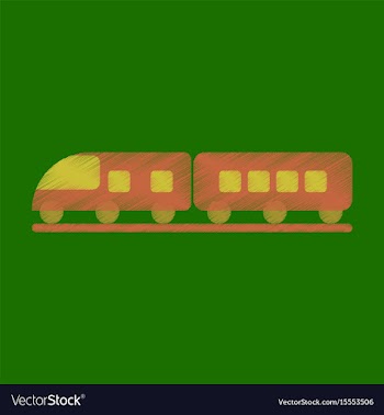 Flat icon in shading style train vector image