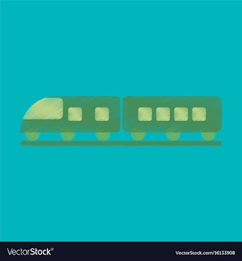 Flat icon in shading style train vector image