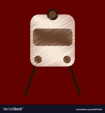 Flat icon in shading style train vector image