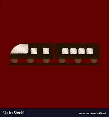 Flat icon in shading style train vector image