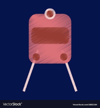 Flat icon in shading style train vector image