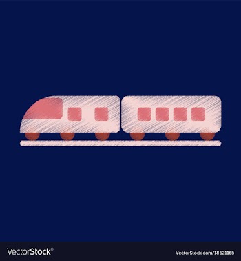 Flat icon in shading style train vector image