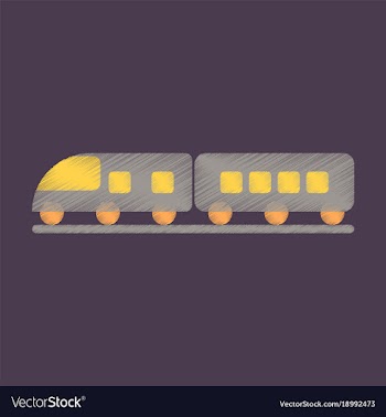 Flat icon in shading style train vector image