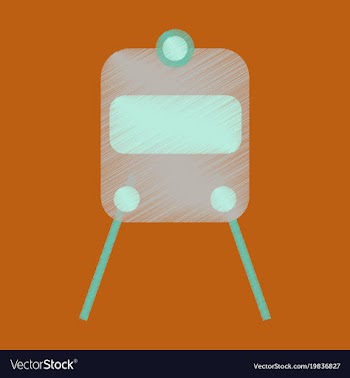 Flat icon in shading style train vector image