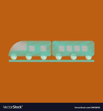 Flat icon in shading style train vector image