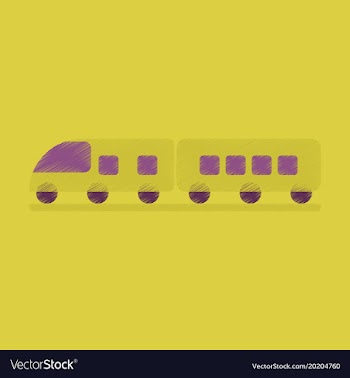 Flat icon in shading style train vector image