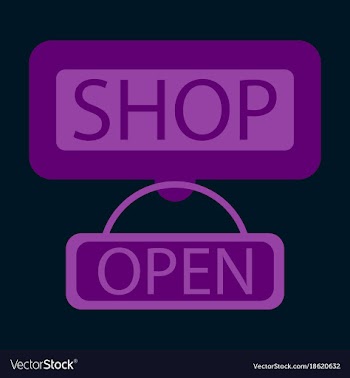 Flat icon label store opened vector image