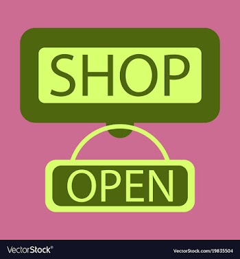 Flat icon label store opened vector image