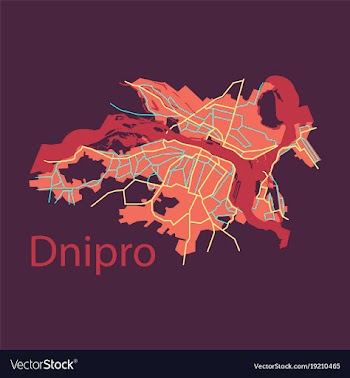 Flat icon map dnepro city vector image