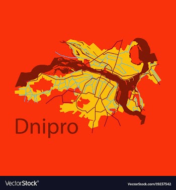 Flat icon map dnepro city vector image