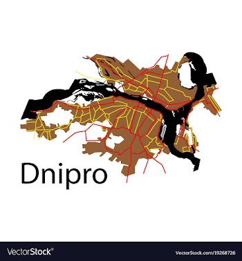 Flat icon map dnepro city vector image