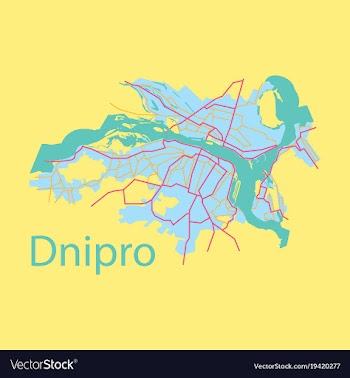 Flat icon map dnepro city vector image
