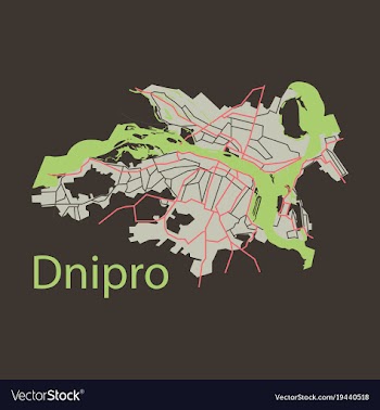 Flat icon map dnepro city vector image
