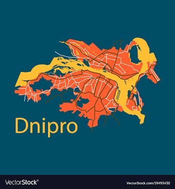 Flat icon map dnepro city vector image