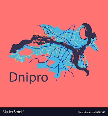 Flat icon map dnepro city vector image