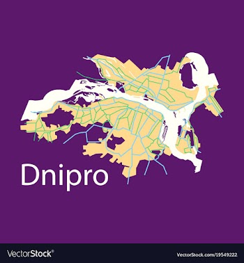 Flat icon map dnepro city vector image