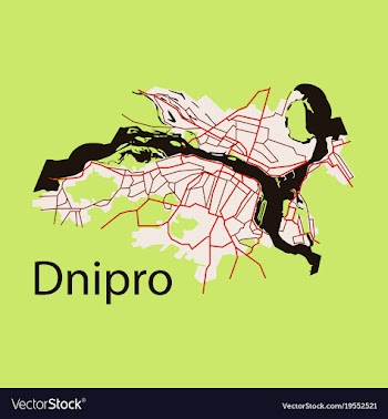 Flat icon map dnepro city vector image