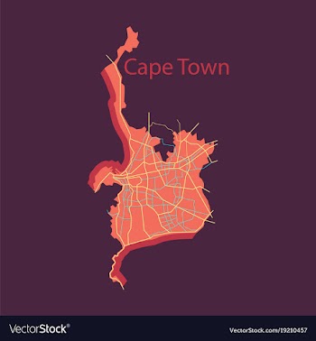 Flat icon map of capetown vector image
