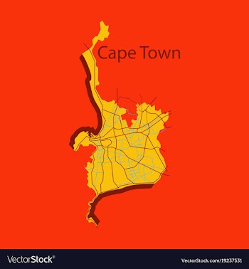 Flat icon map of capetown vector image