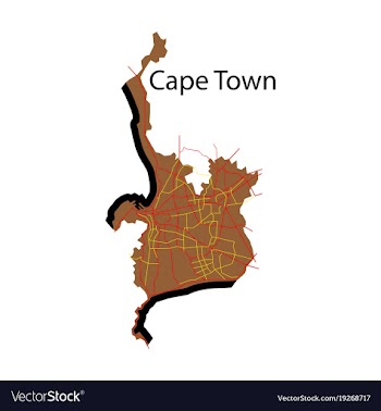 Flat icon map of capetown vector image
