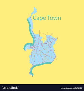 Flat icon map of capetown vector image