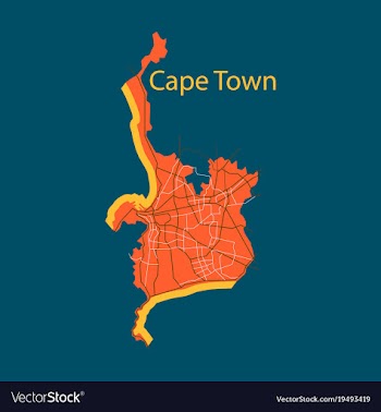 Flat icon map of capetown vector image
