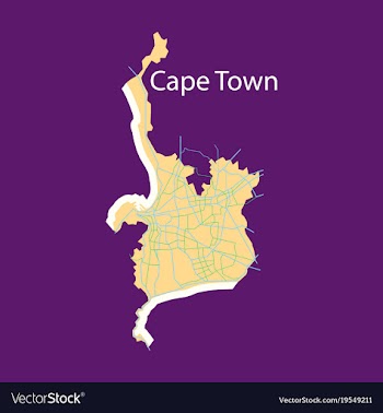 Flat icon map of capetown vector image