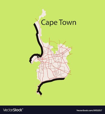 Flat icon map of capetown vector image
