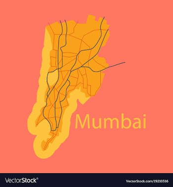 Flat icon map of mumbai vector image