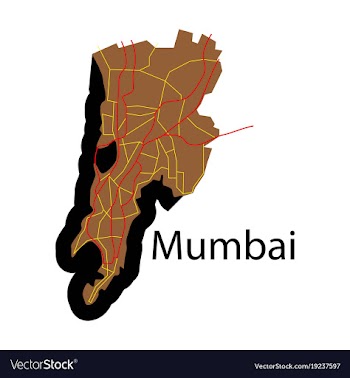 Flat icon map of mumbai vector image