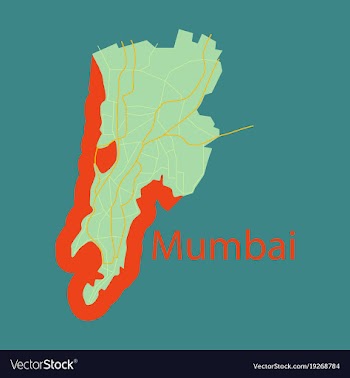 Flat icon map of mumbai vector image