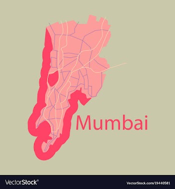 Flat icon map of mumbai vector image