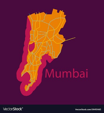Flat icon map of mumbai vector image