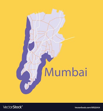 Flat icon map of mumbai vector image