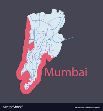 Flat icon map of mumbai vector image