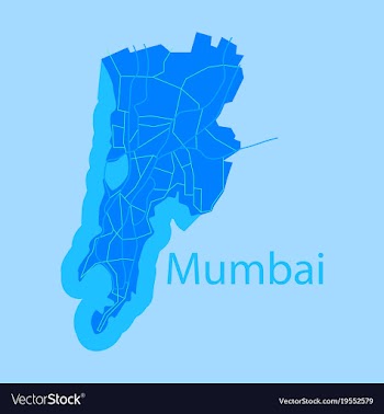 Flat icon map of mumbai vector image