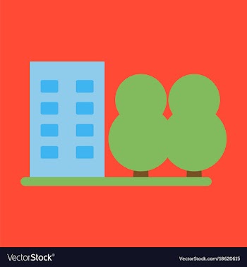 Flat icon multi-storey building vector image