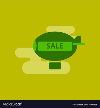 Flat icon of air balloon sale vector image