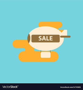 Flat icon of air balloon sale vector image