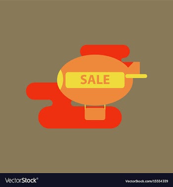 Flat icon of air balloon sale vector image