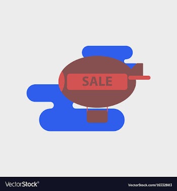 Flat icon of air balloon sale vector image